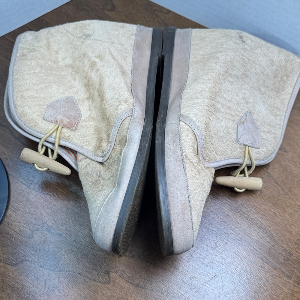 80%20 Anthropology Womens Leather Calf Hair Ankle Booties Hidden Wedges, sz 9 - Picture 11 of 14